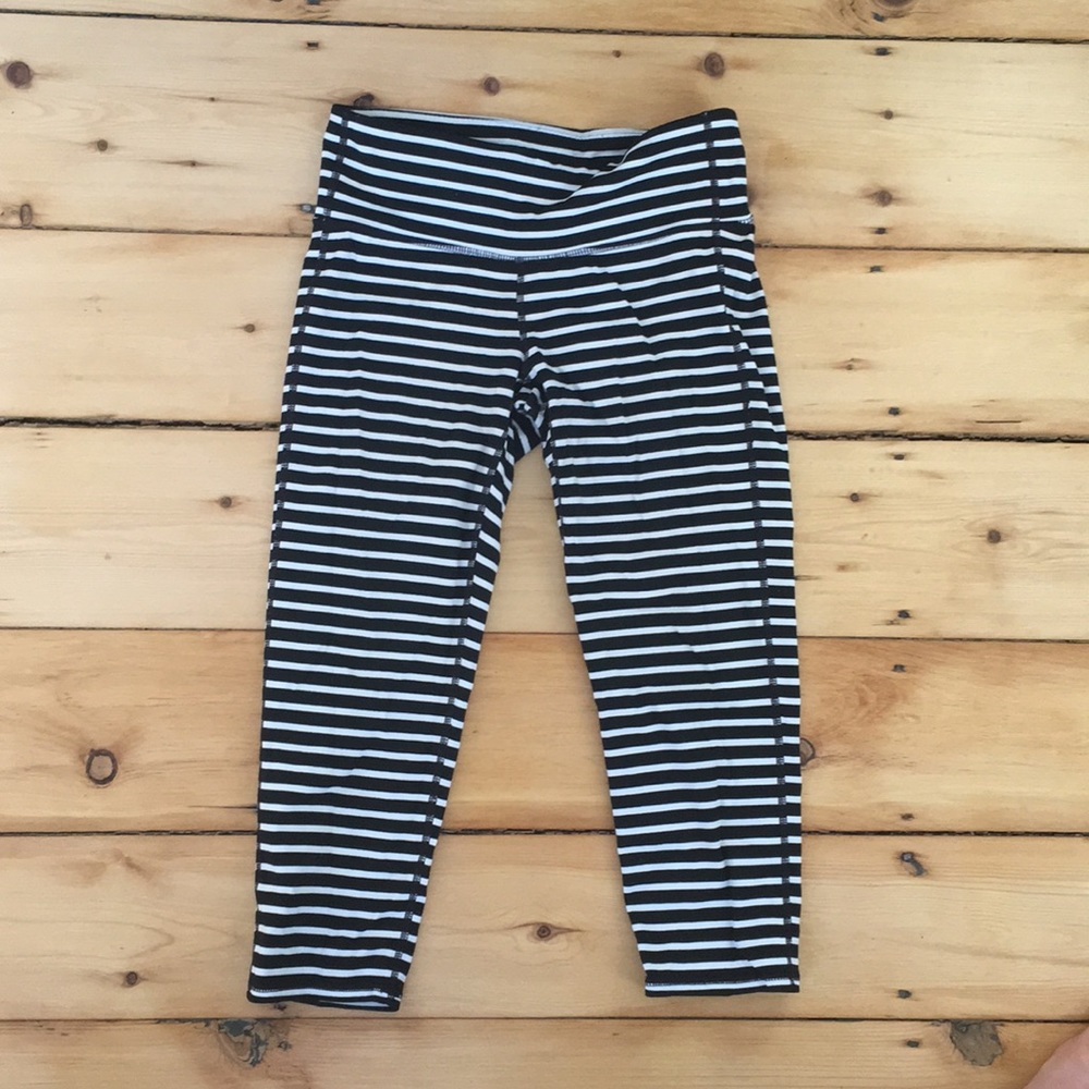 Athleta striped yoga crops